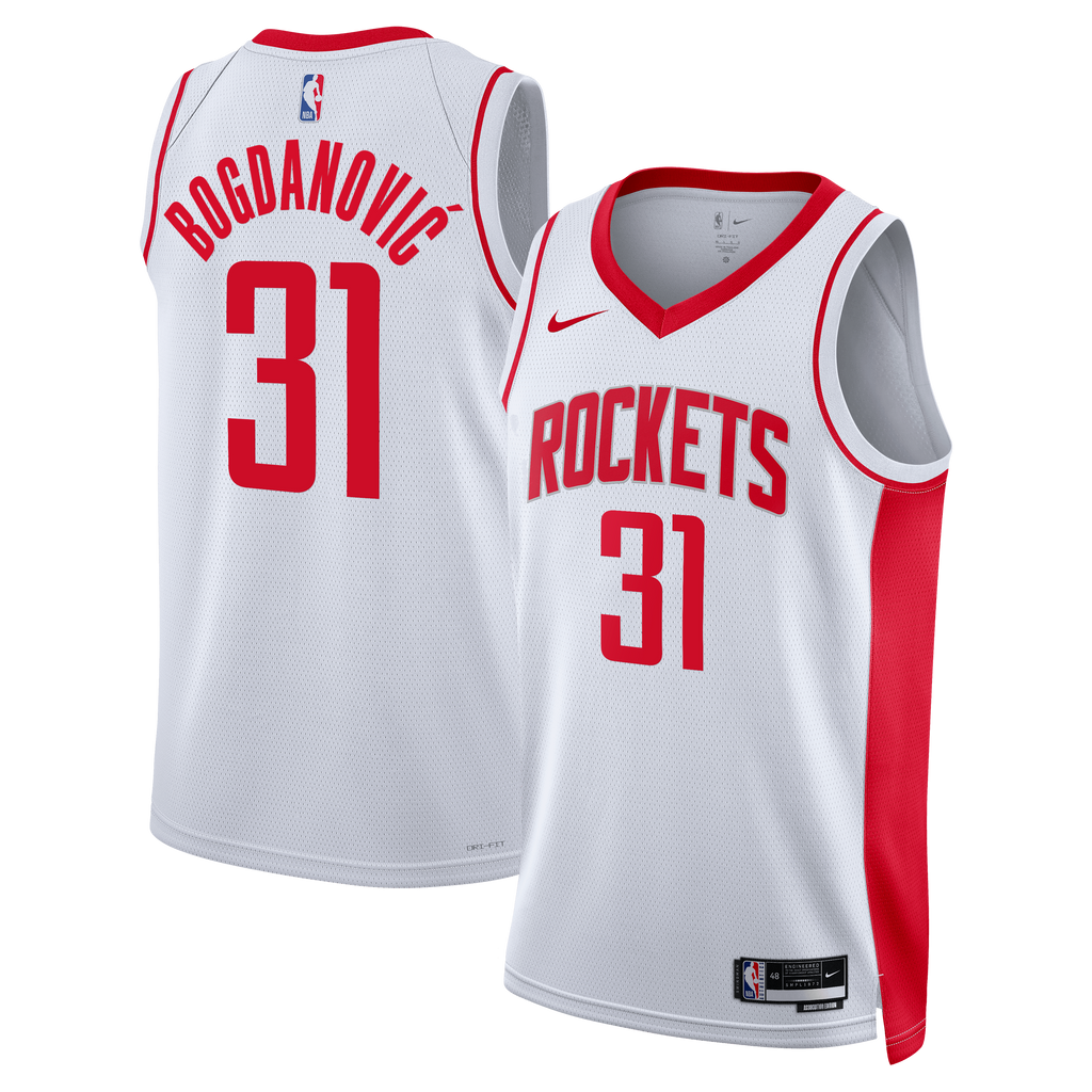 Bogdan Bogdanović Houston Rockets Association Edition Swingman Jersey - White - Unisex product image 2, provided for visual