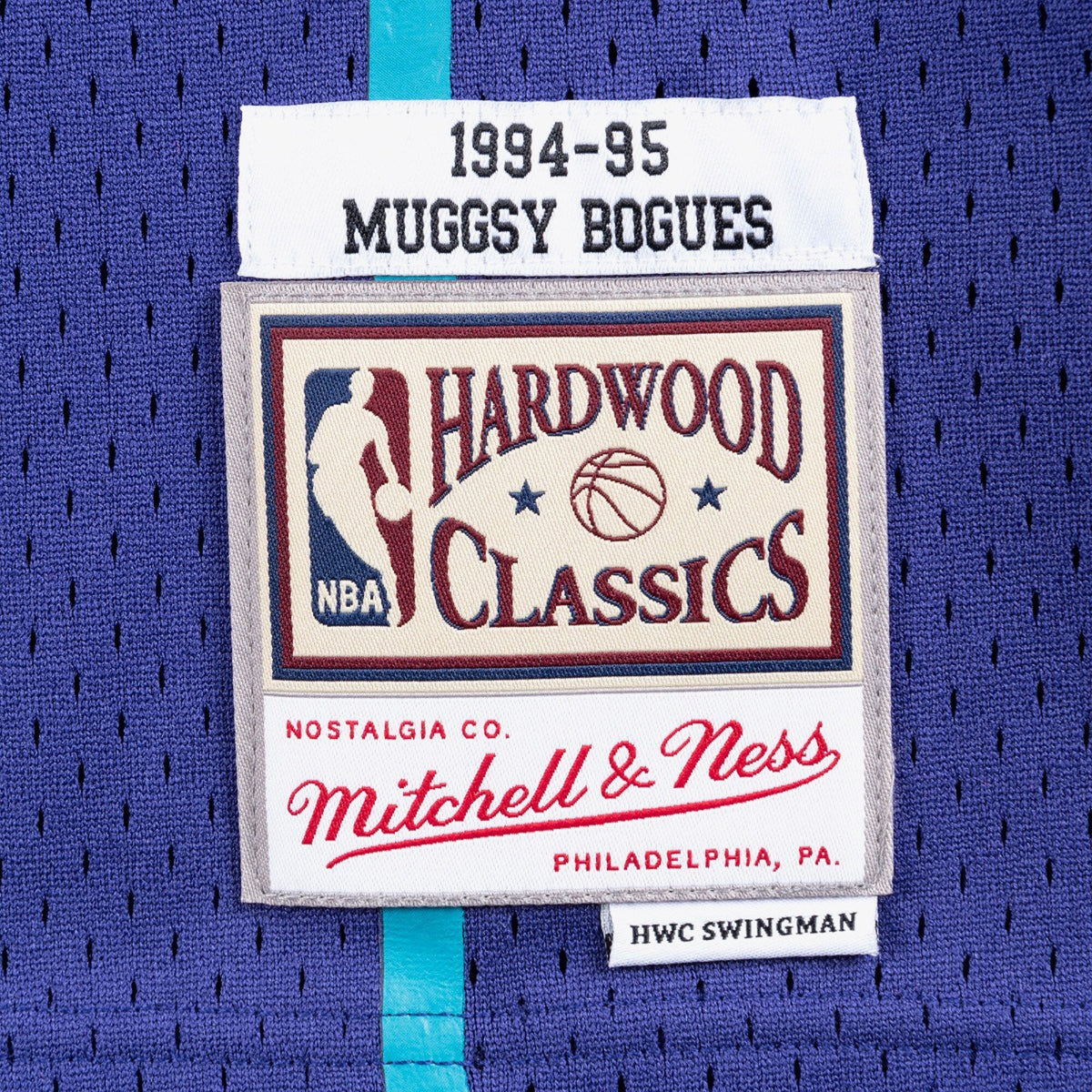 Muggsy Bogues Charlotte Hornets 1994 Authentic Swingman Alternate Jersey - Purple product image 5, provided for visual