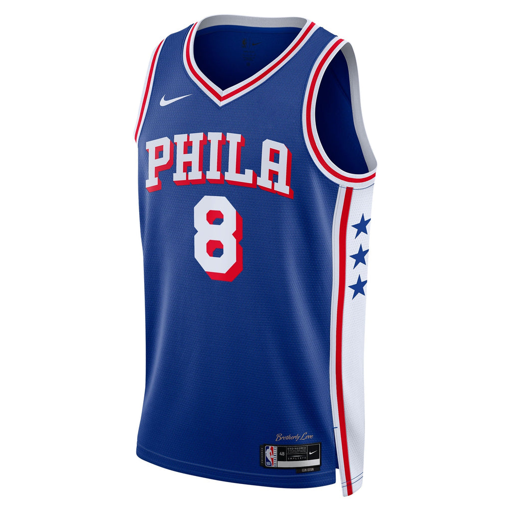 Paul George Philadelphia 76ers Icon Edition Swingman Jersey - Royal - Unisex product image 3, provided for visual reference