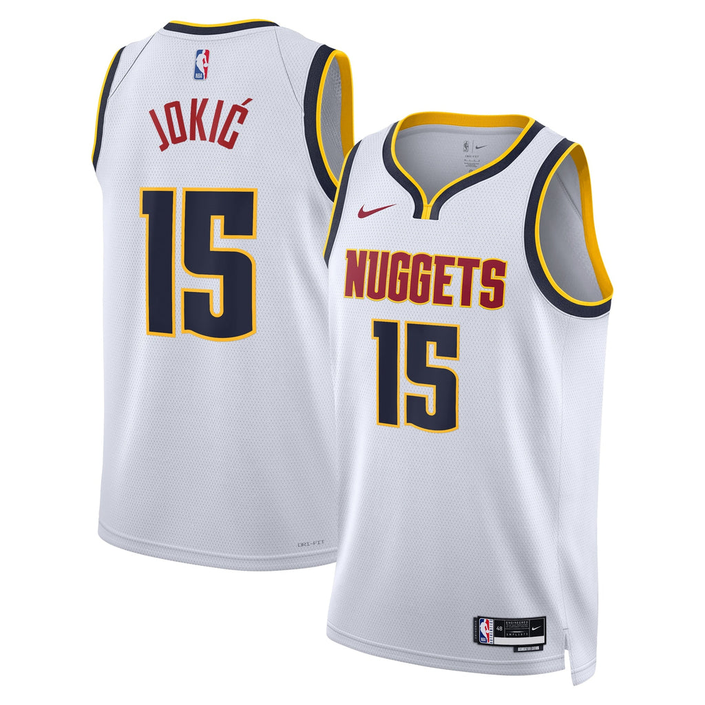 Nikola Jokić Denver Nuggets Swingman Association Jersey - White - Youth product image 2, provided for visual reference and