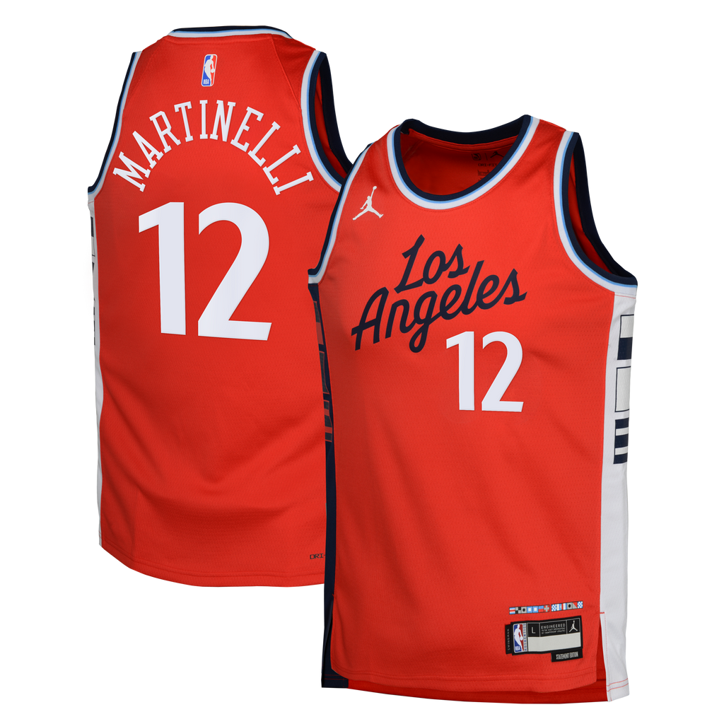 Nick Martinelli Los Angeles Clippers Statement Edition Swingman Jersey - Red - Youth product image 2, provided for visual