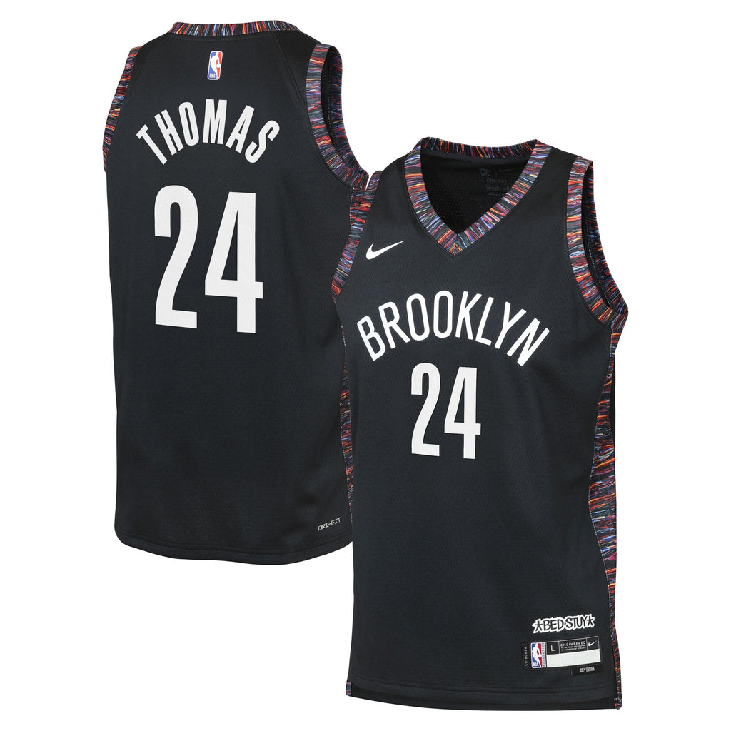 Cam Thomas Brooklyn Nets 2025/26 City Edition Swingman Jersey - Black - Youth product image 2, provided for visual reference