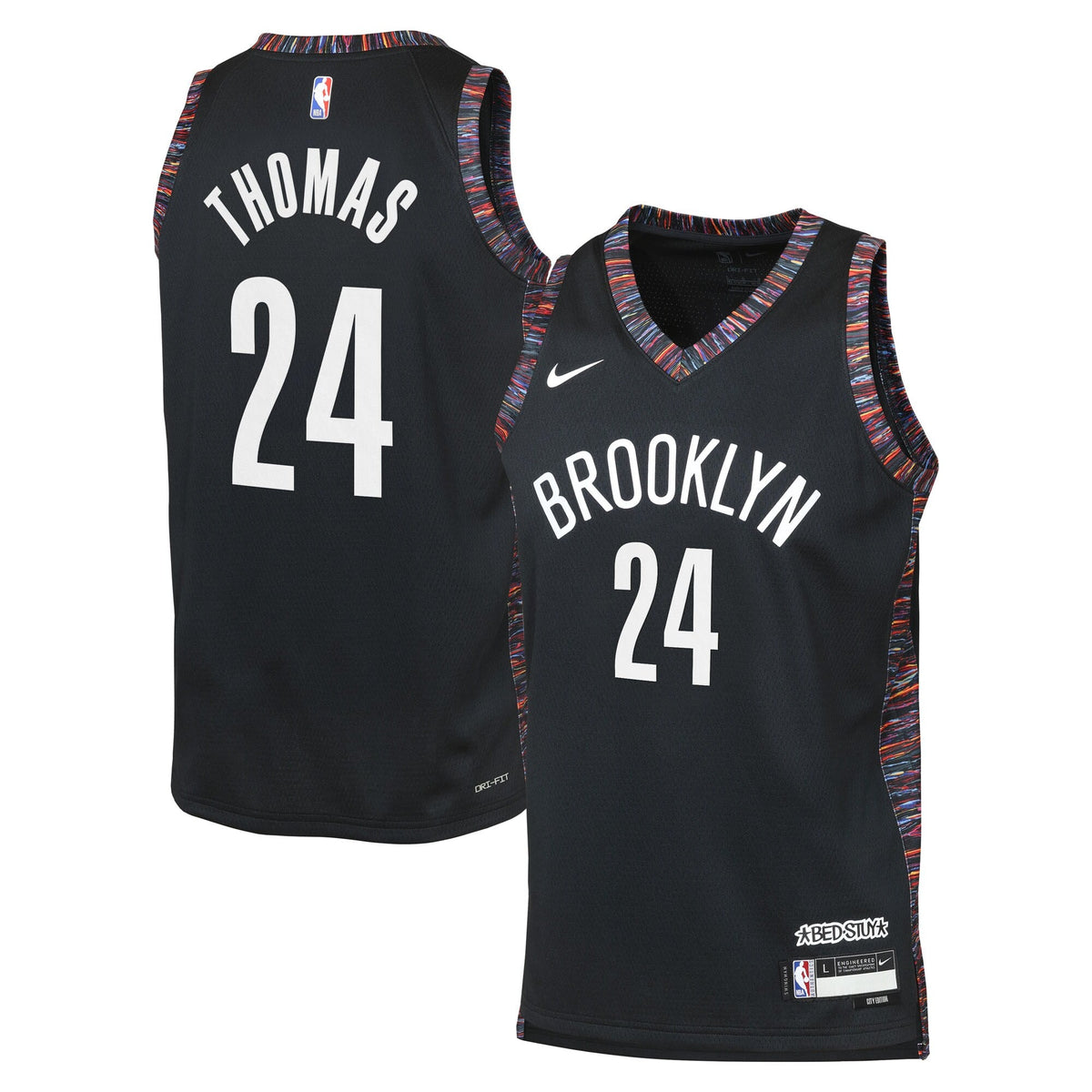 Cam Thomas Brooklyn Nets 2025/26 City Edition Swingman Jersey - Black - Youth product image 2, provided for visual reference