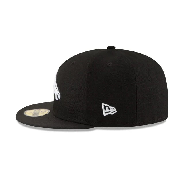 New Era Denver Broncos 50th Super Bowl Side Patch 59FIFTY Fitted Black & White Hat product image 4, provided for visual