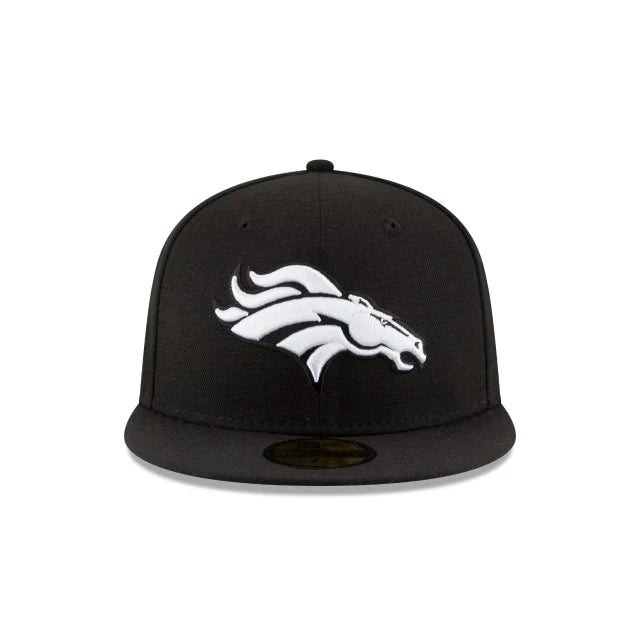 New Era Denver Broncos 50th Super Bowl Side Patch 59FIFTY Fitted Black & White Hat product image 3, provided for visual