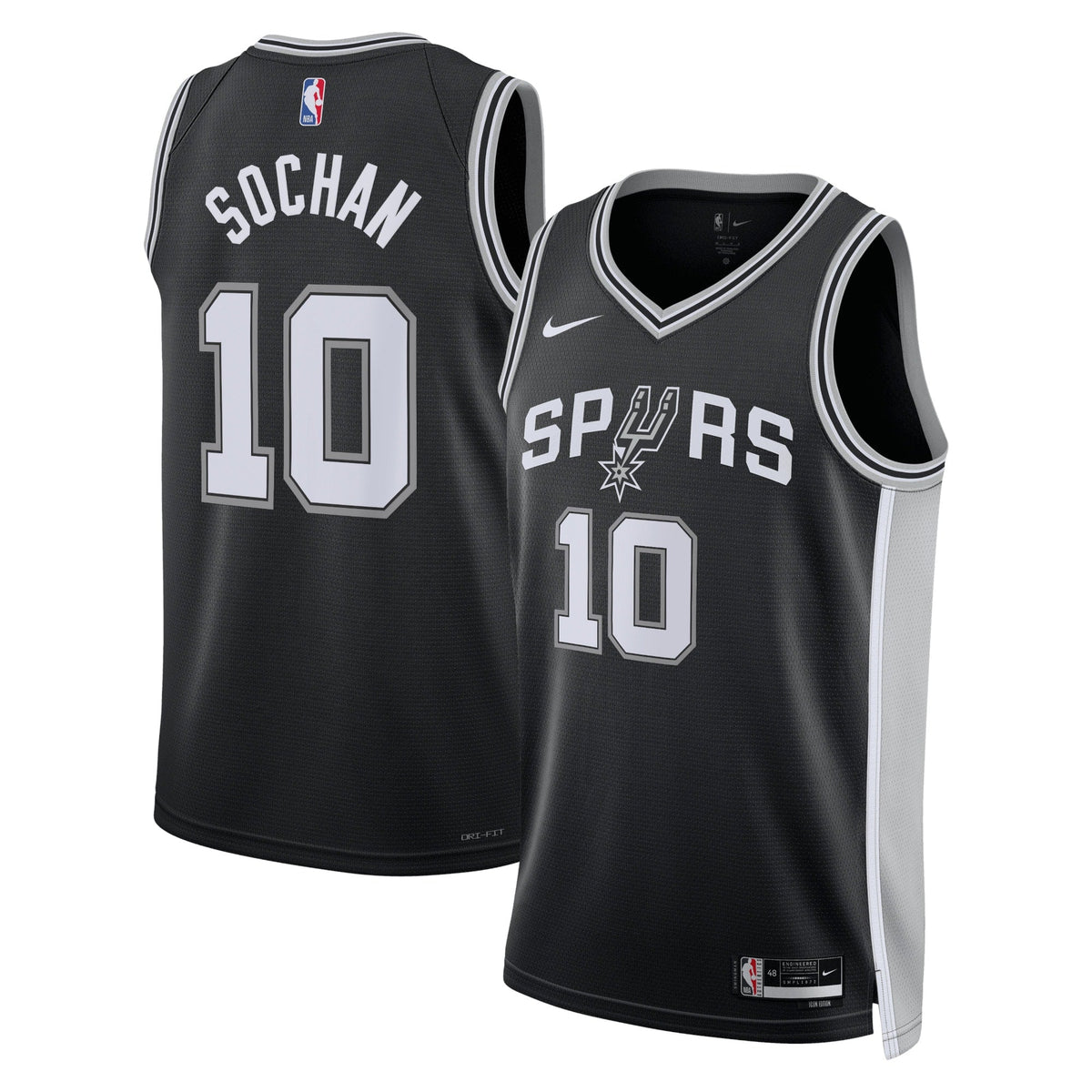 Jeremy Sochan San Antonio Spurs Icon Edition Swingman Jersey - Black - Unisex product image 1, provided for visual reference