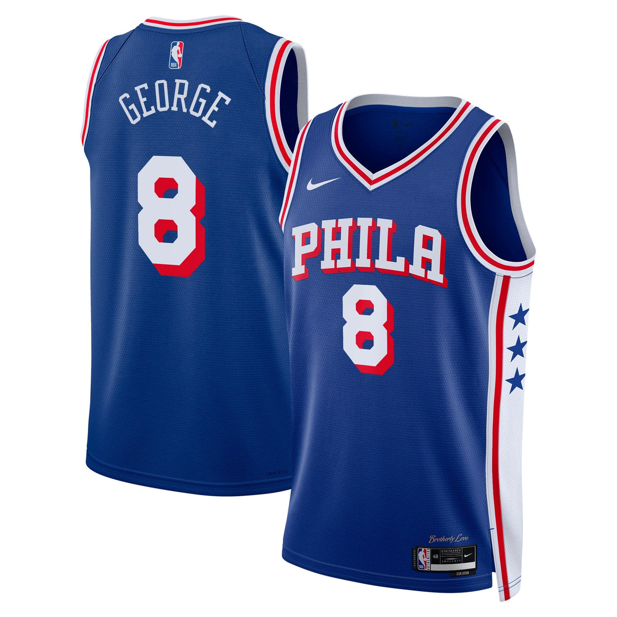 Paul George Philadelphia 76ers Icon Edition Swingman Jersey - Royal - Unisex product image 1, provided for visual reference