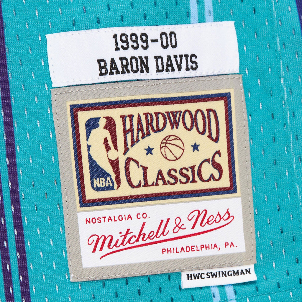 Baron Davis Charlotte Hornets 1999 Authentic Swingman Road Jersey - Teal product image 6, provided for visual reference and