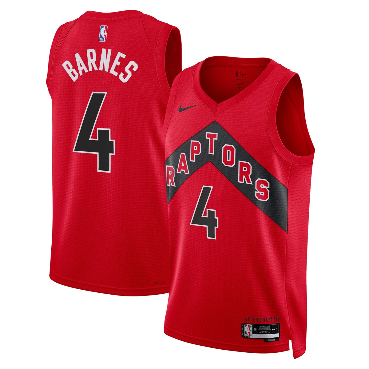 Scottie Barnes Toronto Raptors Icon Edition Swingman Jersey - Red - Unisex product image 1, provided for visual reference