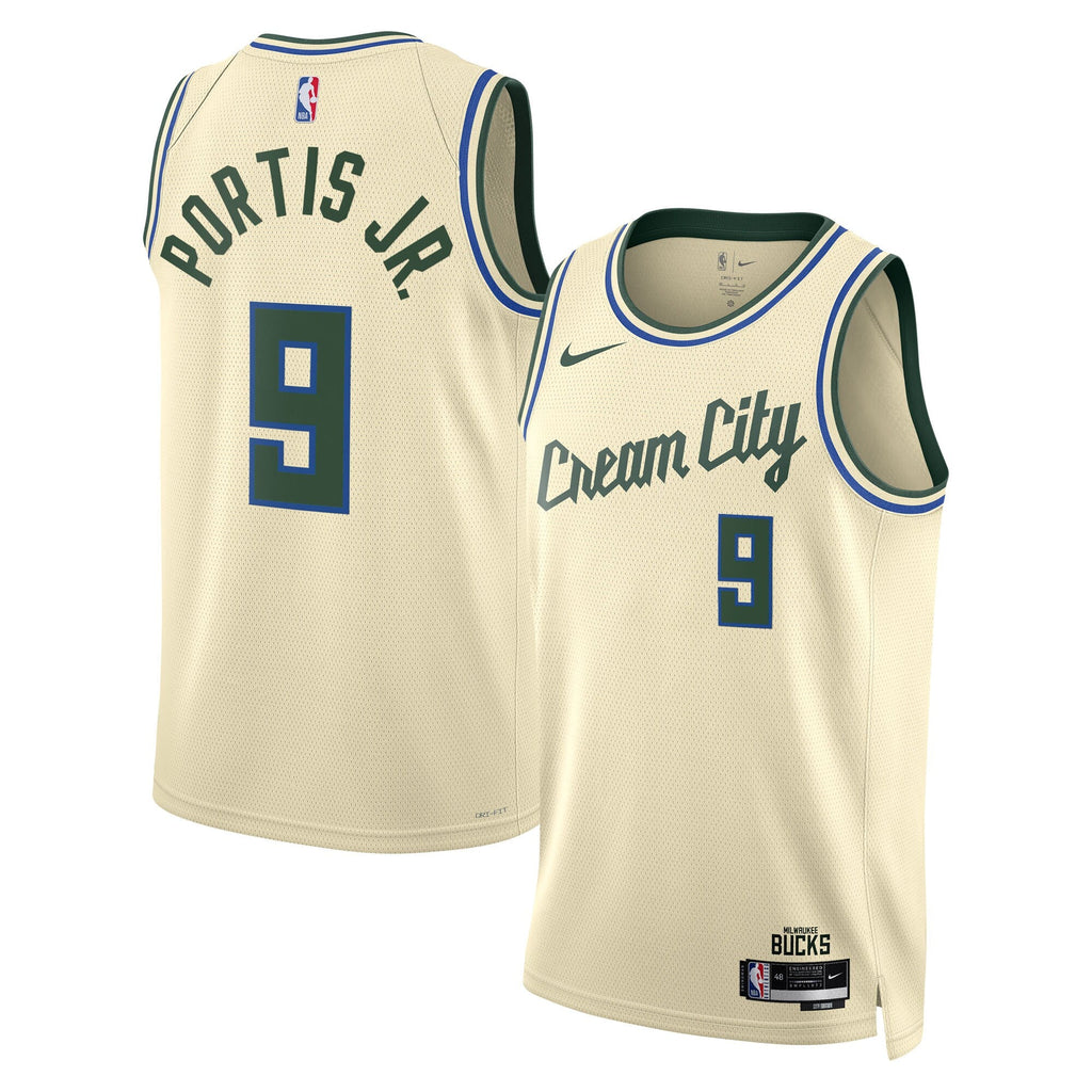 Bobby Portis Milwaukee Bucks 2025/26 City Edition Swingman Jersey - Cream - Unisex product image 2, provided for visual