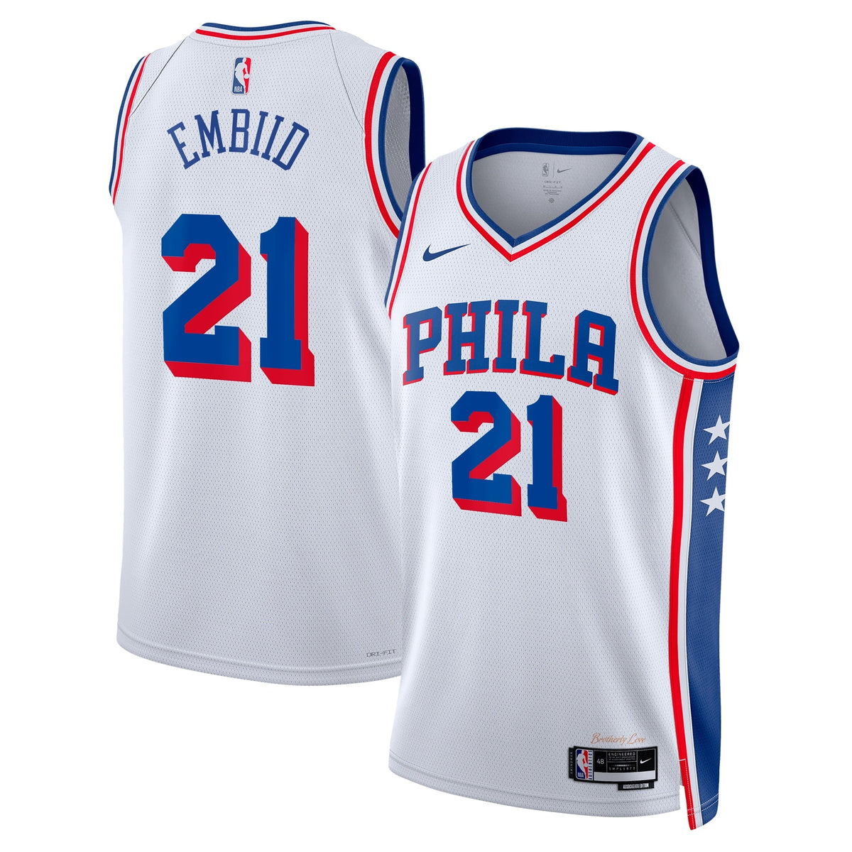Joel Embiid Philadelphia 76ers Association Edition Swingman Jersey - White - Unisex product image 1, provided for visual