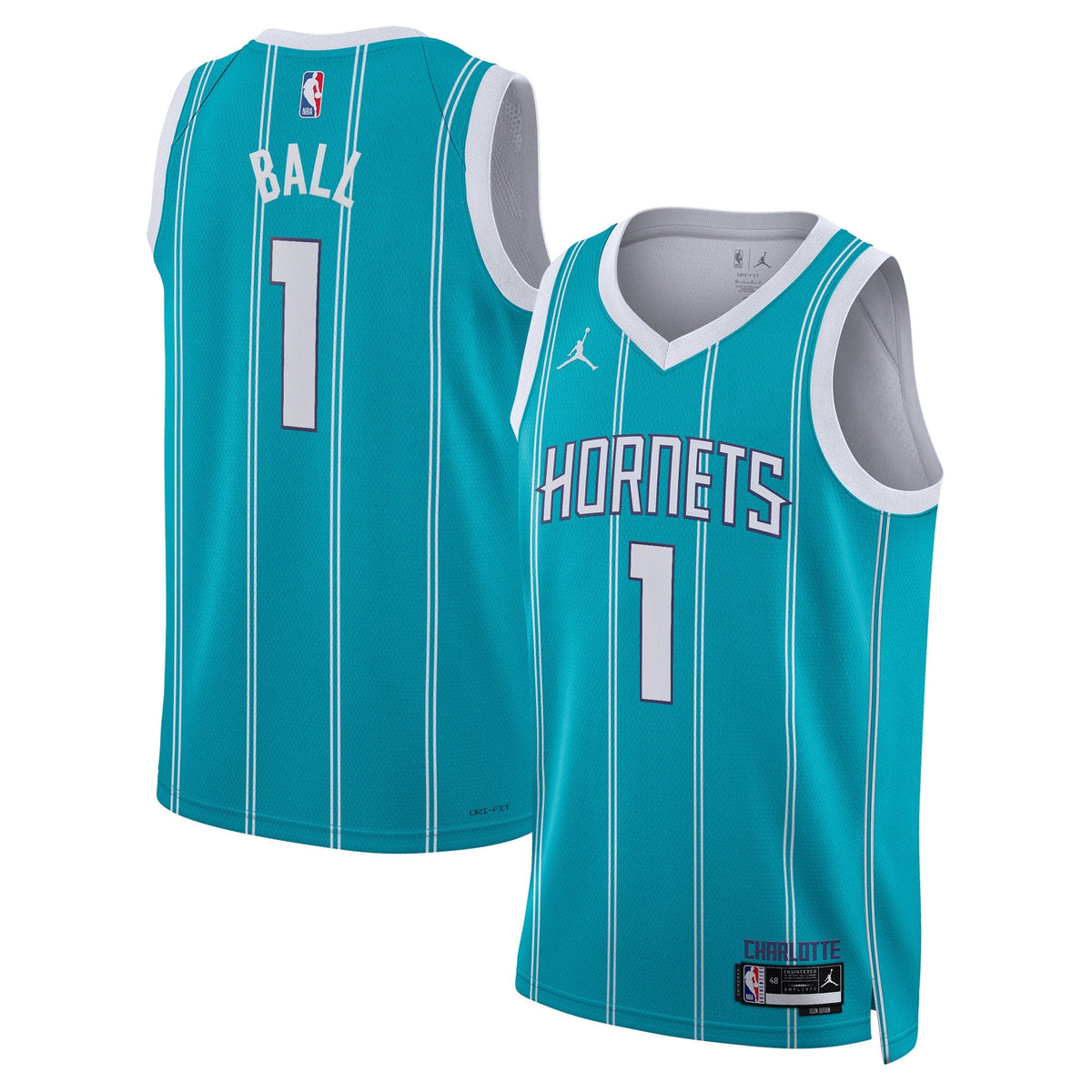 LaMelo Ball Charlotte Hornets Icon Edition Swingman Jersey - Teal - Unisex product image 1, provided for visual reference