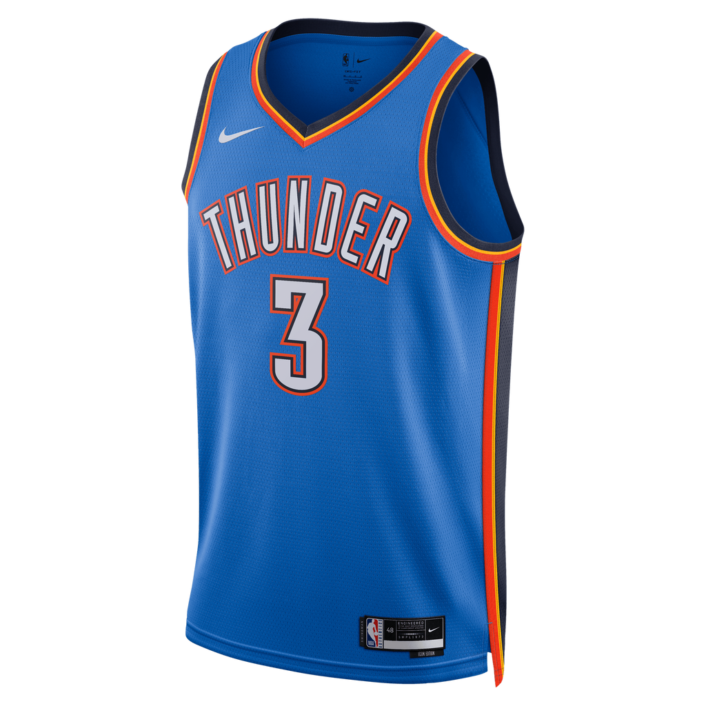 Jared McCain Oklahoma City Thunder Icon Edition Swingman Jersey - Blue - Unisex product image 3, provided for visual