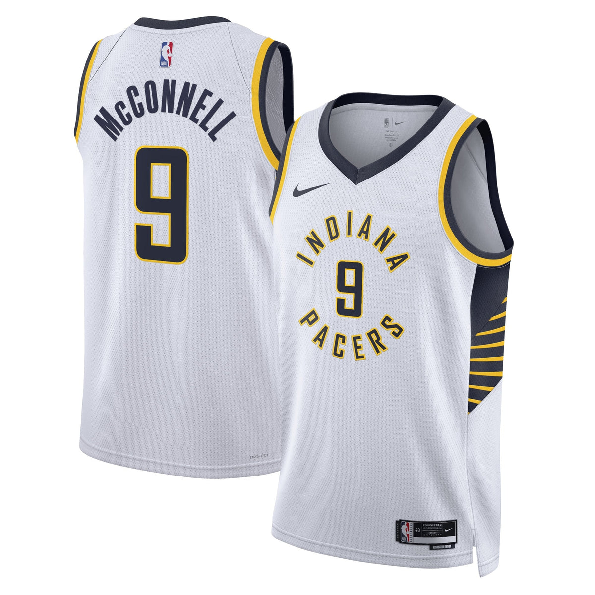 T.J. McConnell Indiana Pacers Association Edition Swingman Jersey - White - Unisex product image 1, provided for visual