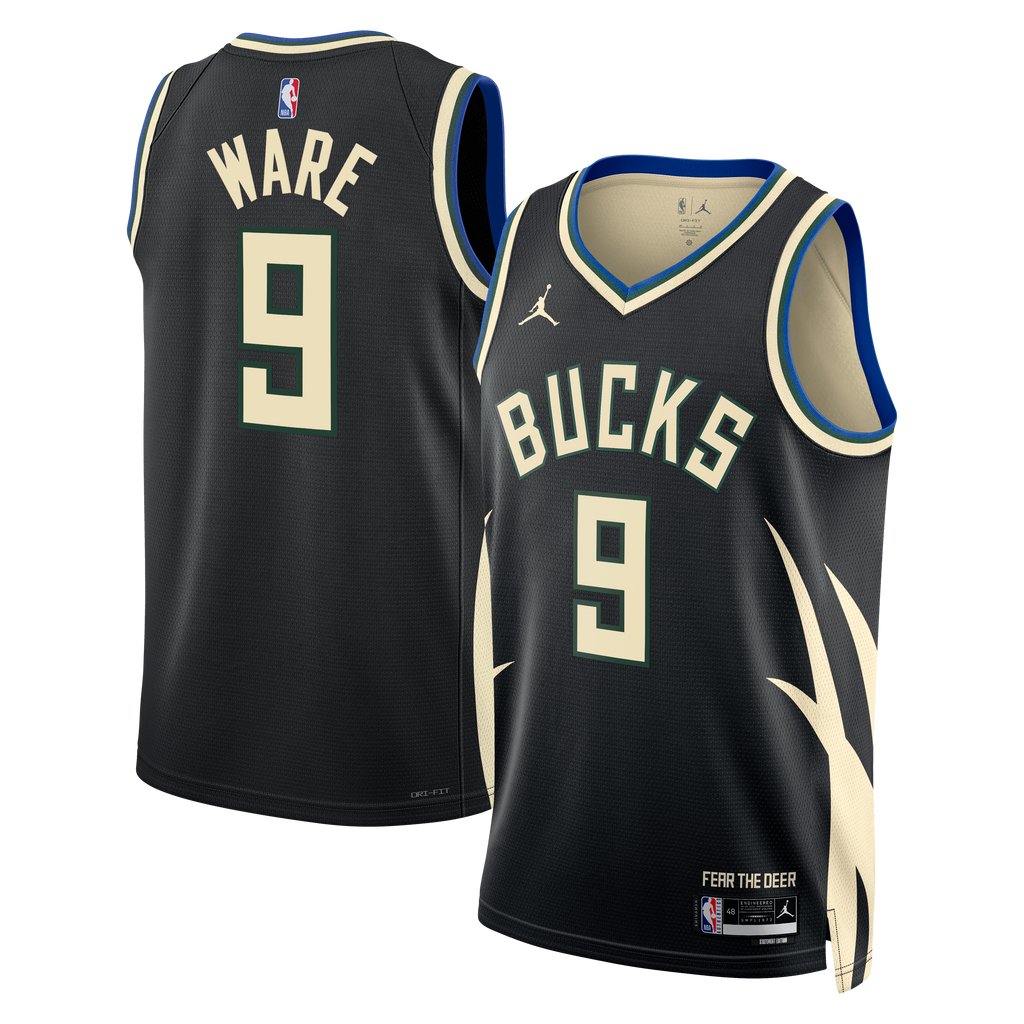 Kel'el Ware Milwaukee Bucks Statement Edition Swingman Jersey - Hunter Green - Unisex product image 1, provided for visual