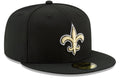 New Era New Orleans Basic 59FIFTY Fitted Hat- Black product image 1, provided for visual reference and product detail review