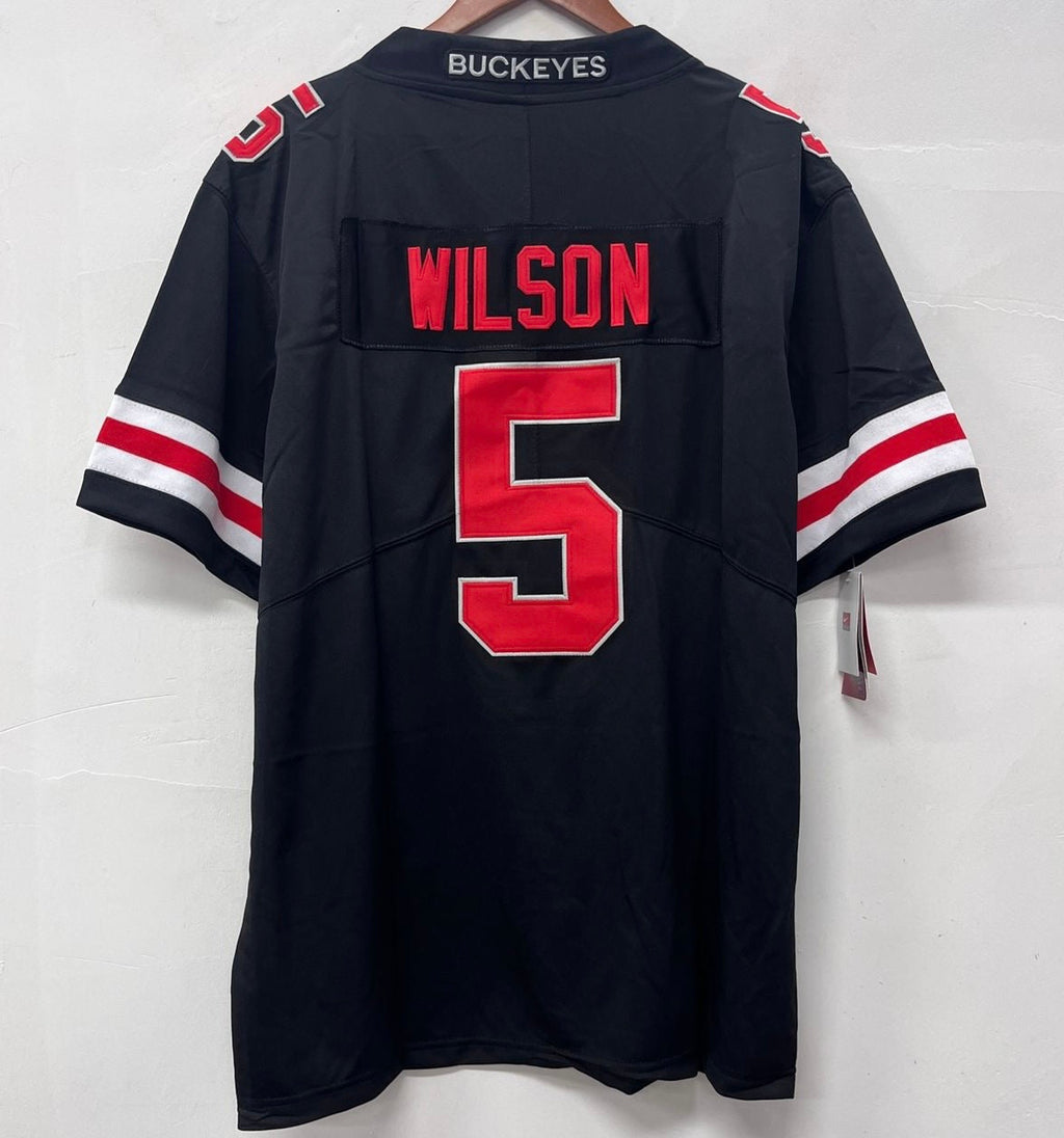 Garrett Wilson Ohio State Buckeyes jersey black with red product image 2