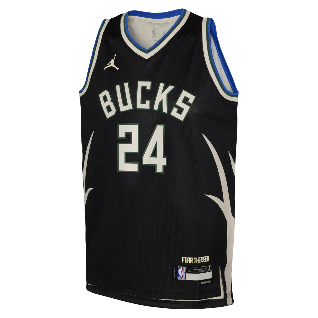 Jaime Jaquez Jr. Milwaukee Bucks Statement Edition Swingman Jersey - Hunter Green - Youth product image 3, provided for