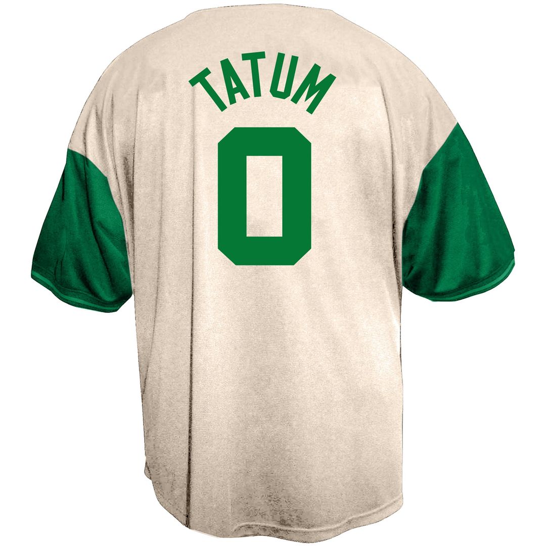Boston Celtics Jayson Tatum Fanatics Baseball Jersey - Cream product image 3