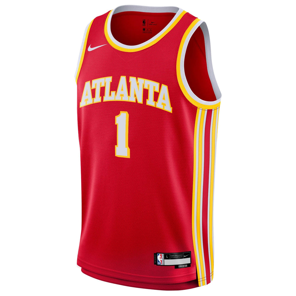 Jalen Johnson Atlanta Hawks Icon Edition Swingman Jersey - Red - Youth product image 3, provided for visual reference and