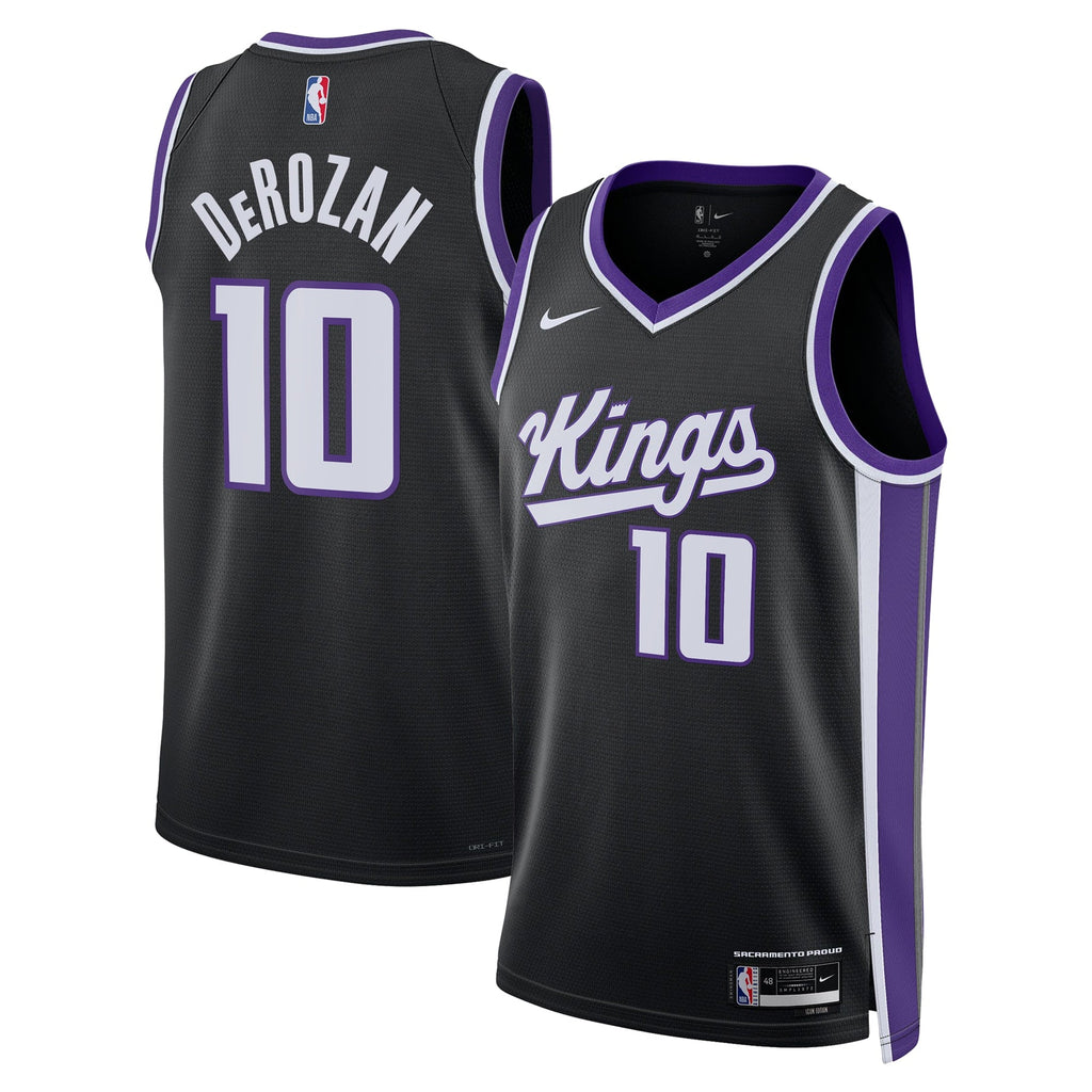 DeMar DeRozan Sacramento Kings Icon Edition Swingman Jersey - Black - Unisex product image 2, provided for visual reference