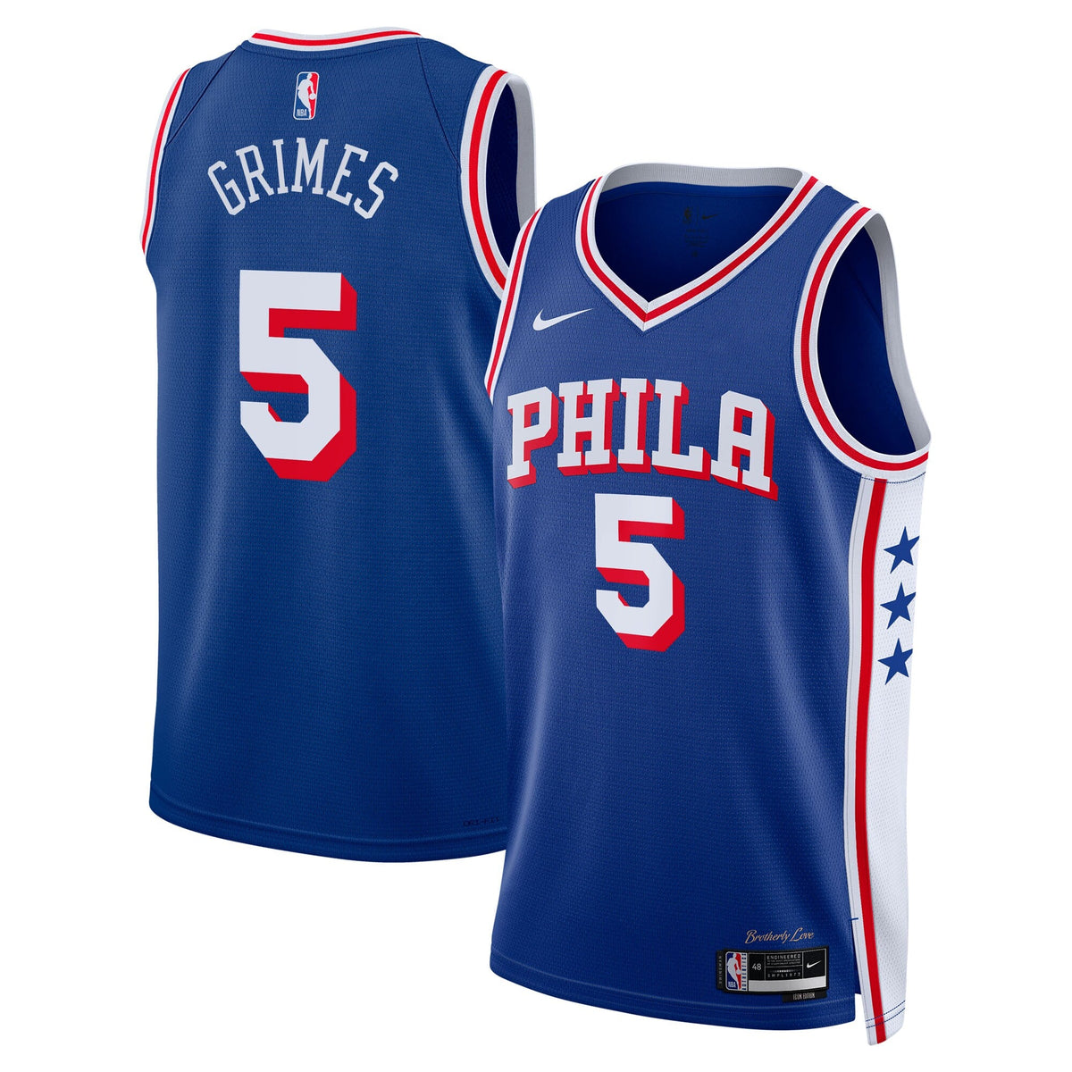 Quentin Grimes Philadelphia 76ers Icon Edition Swingman Jersey - Royal - Unisex product image 2, provided for visual