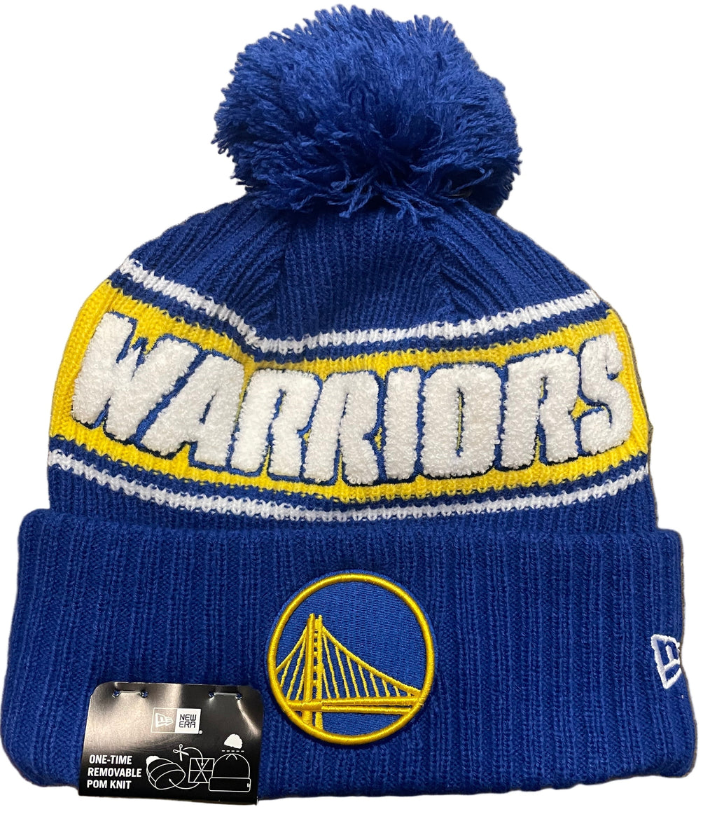 New Era Golden State Warriors Bold Cuffed Knit With Pom product image 1, provided for visual reference and product detail