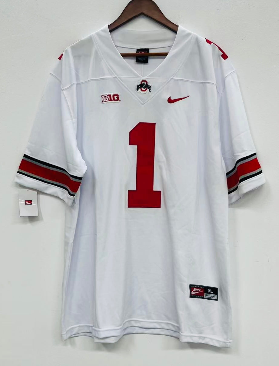 Justin Fields Ohio State Buckeyes Official NCAA Jersey white product image 3