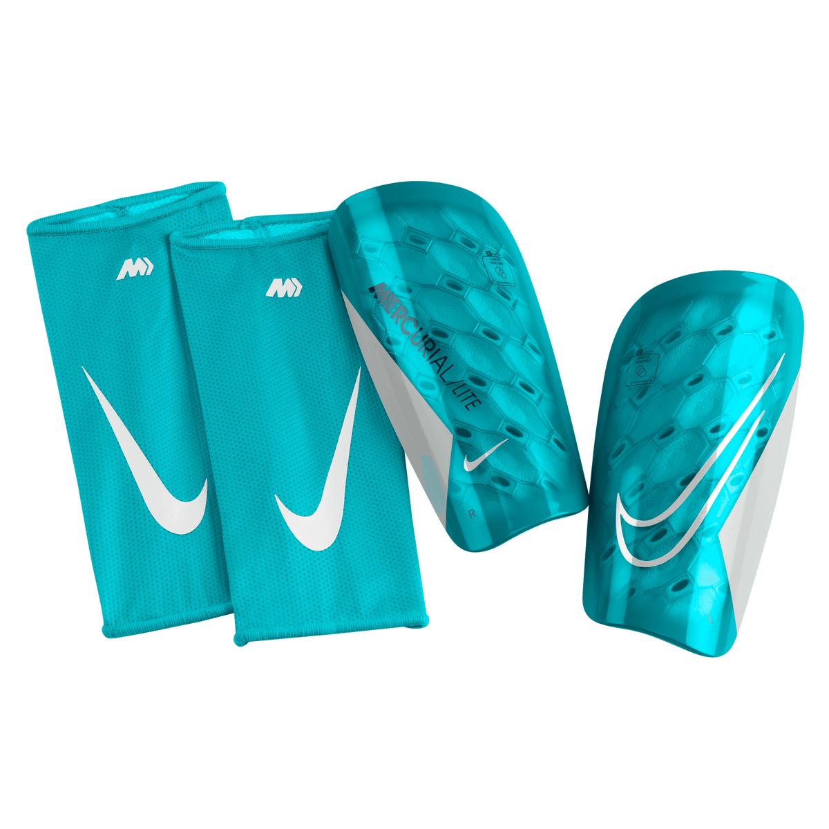 Nike Mercurial Lite Soccer Shin Guards - Dusty Cactus/Off White/White product image 1, provided for visual reference and