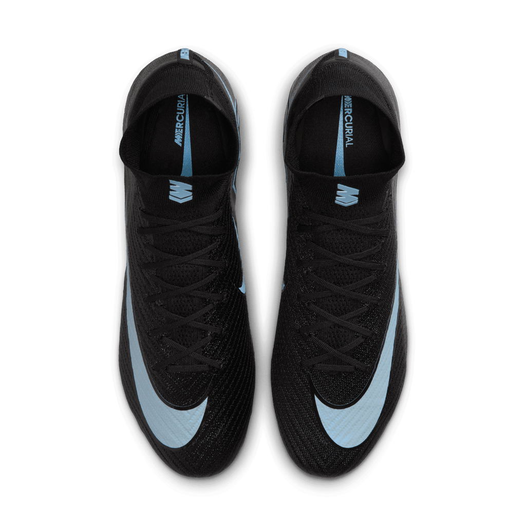 Nike Youth Mercurial Superfly 10 Elite FG -BLACK/ICE BLUE product image 3, provided for visual reference and product detail