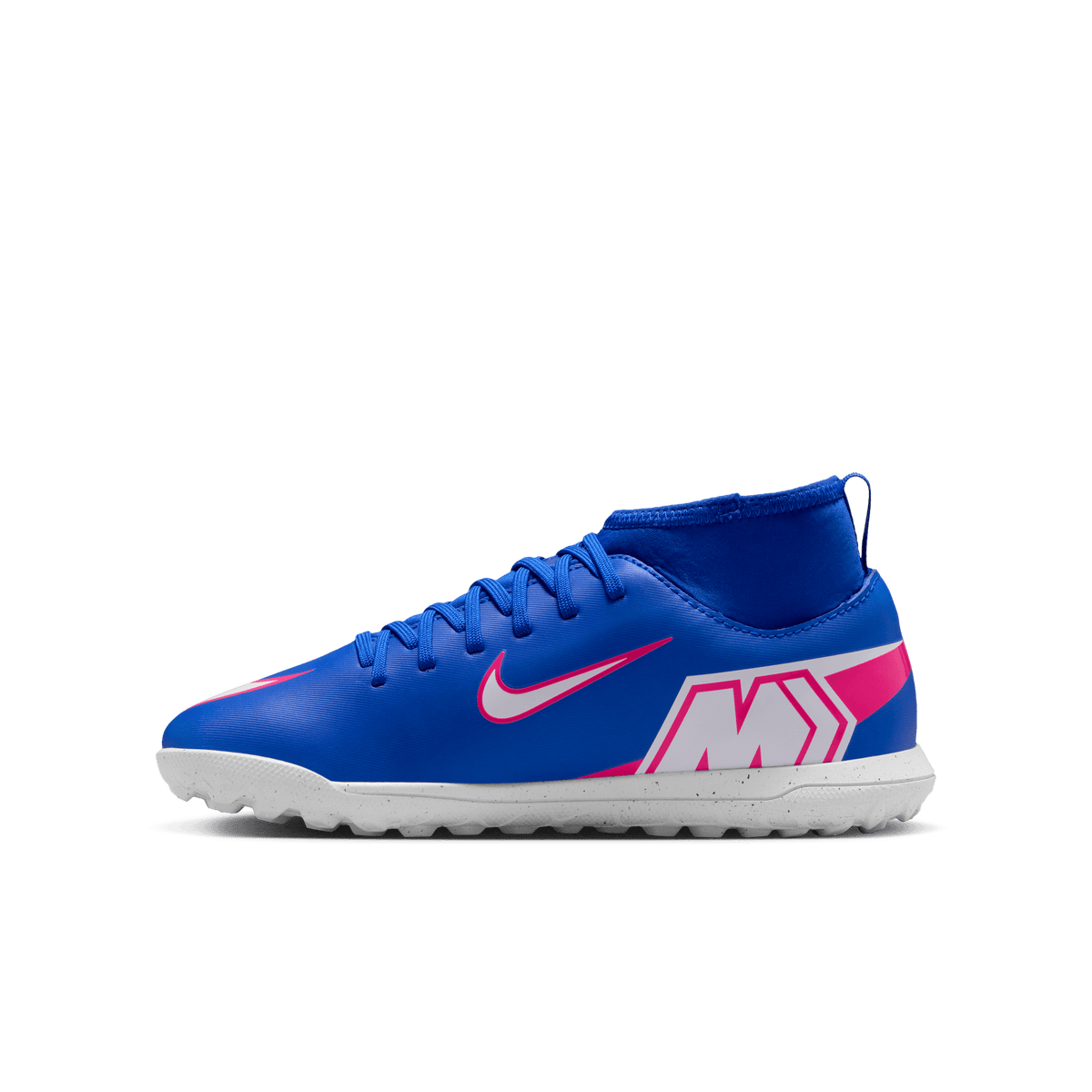 Nike Jr. Mercurial Superfly 10 Club TF- Racer Blue/White product image 2, provided for visual reference and product detail