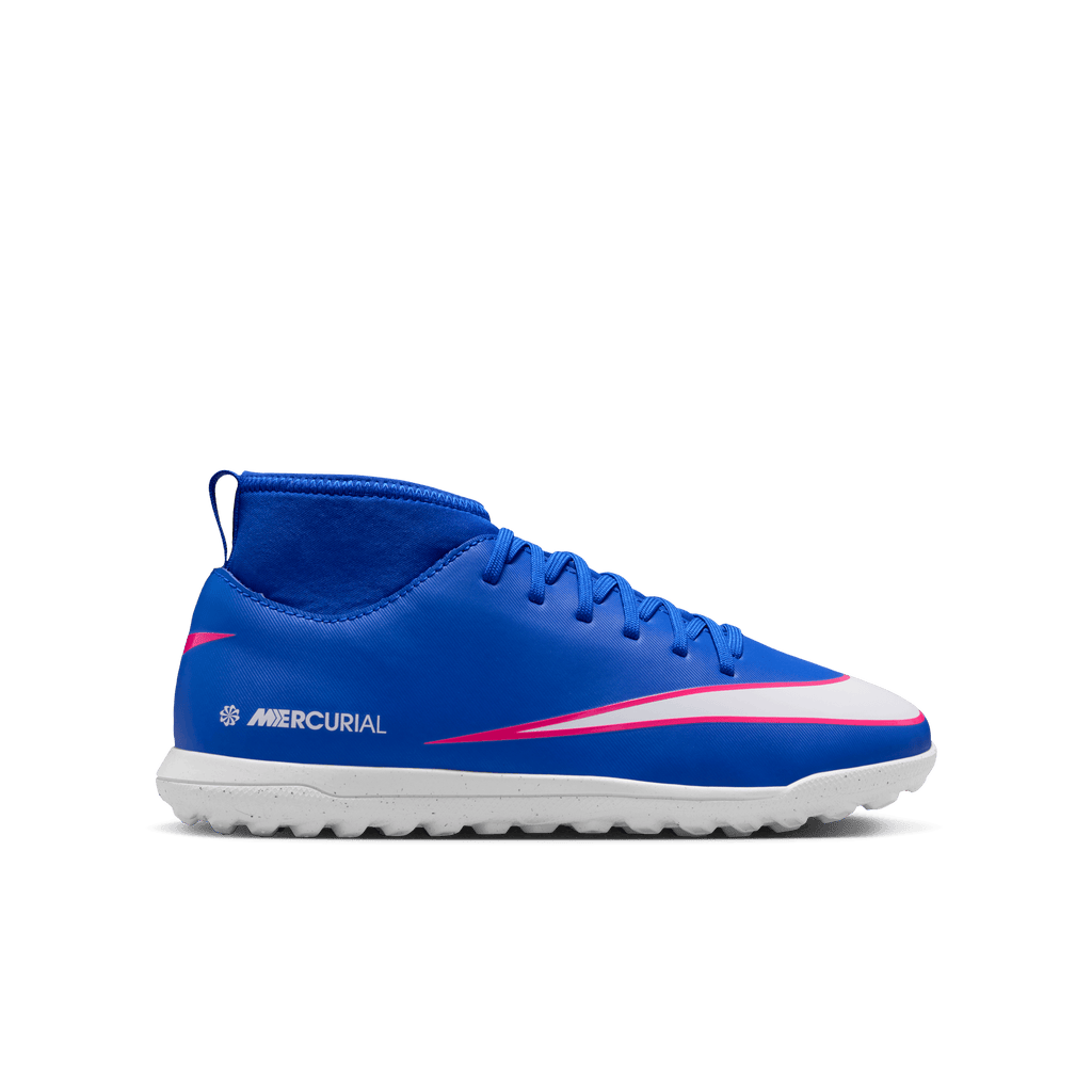 Nike Jr. Mercurial Superfly 10 Club TF- Racer Blue/White product image 1, provided for visual reference and product detail