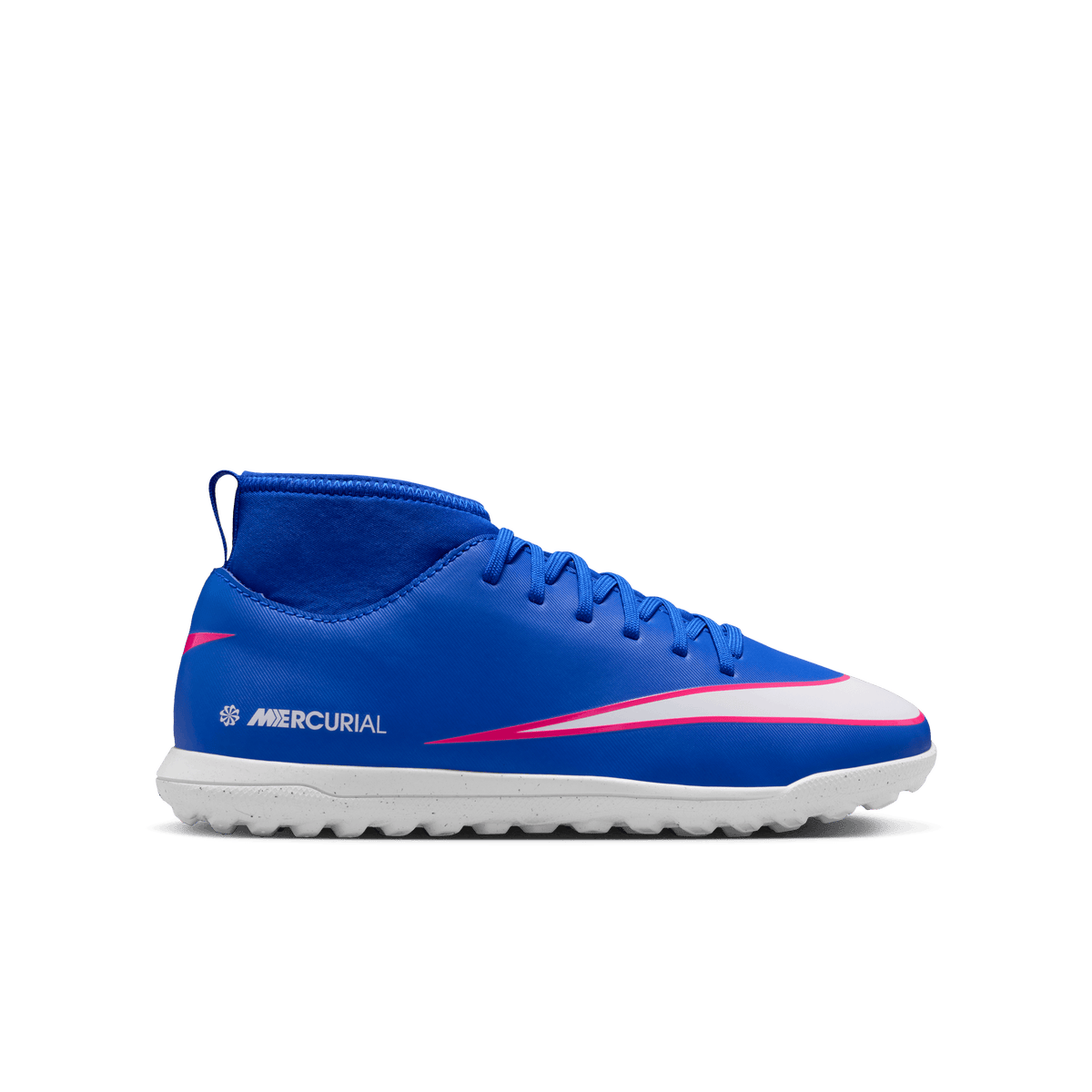 Nike Jr. Mercurial Superfly 10 Club TF- Racer Blue/White product image 1, provided for visual reference and product detail