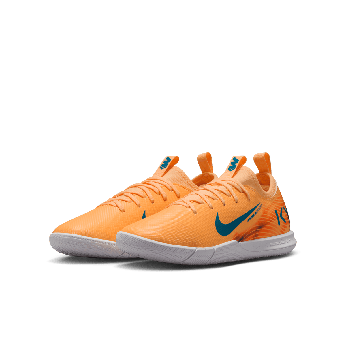 Nike Jr. Mercurial Vapor 16 Academy "Kylian Mbappé" IC -Melon Tint/neo Turq-igloo product image 3, provided for visual