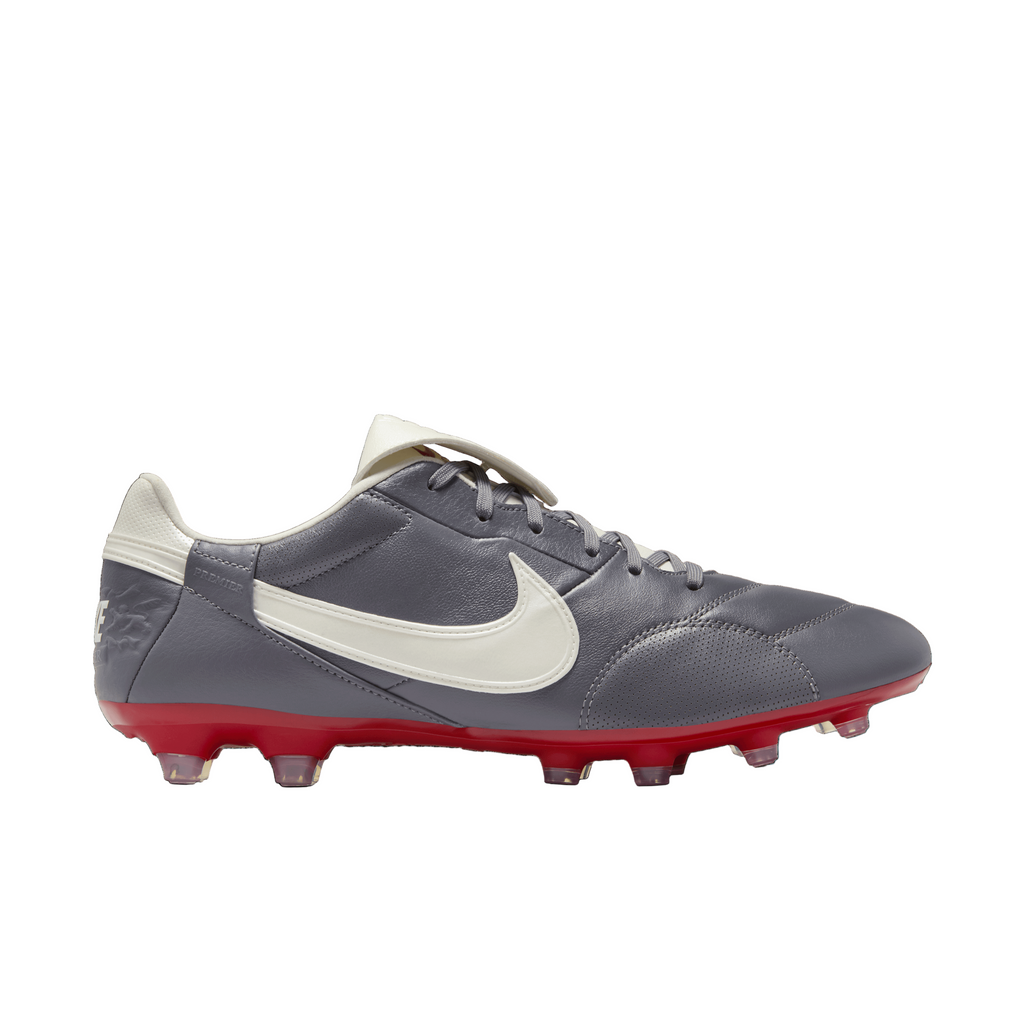 Nike Premier 3 FG- Lt Graphite/mtlc Summit Wht/arsity Red product image 1, provided for visual reference and product detail