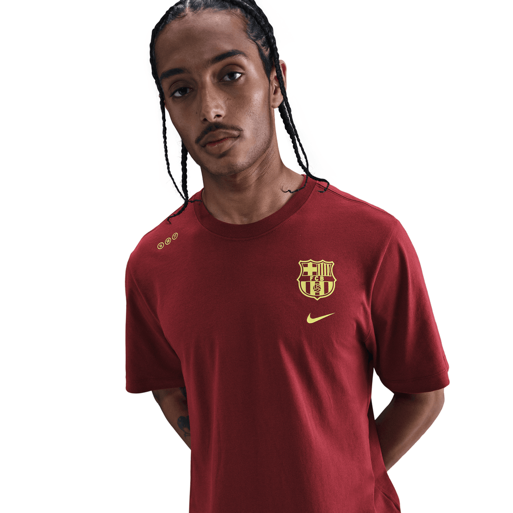 Nike FC Barcelona Men Soccer T-Shirt product image 1, provided for visual reference and product detail review
