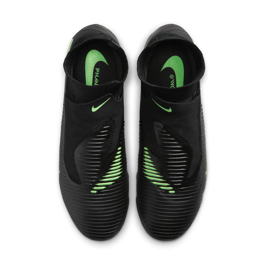Nike Phantom 6 High Pro Firm-Ground Soccer Cleats- Black/Black/Illusion Green product image 8, provided for visual reference