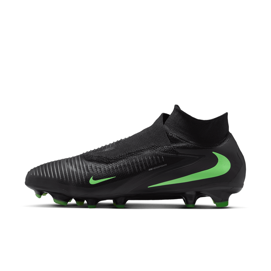 Nike Phantom 6 High Pro Firm-Ground Soccer Cleats- Black/Black/Illusion Green product image 9, provided for visual reference