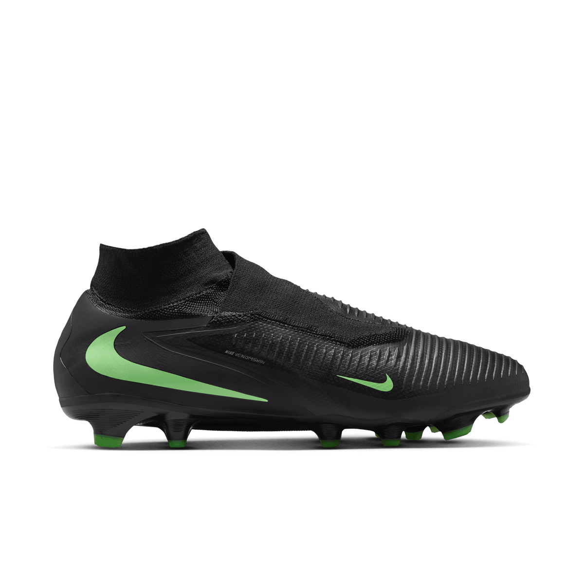 Nike Phantom 6 High Pro Firm-Ground Soccer Cleats- Black/Black/Illusion Green product image 1, provided for visual reference