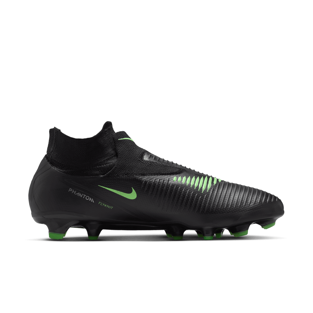 Nike Phantom 6 High Pro Firm-Ground Soccer Cleats- Black/Black/Illusion Green product image 7, provided for visual reference