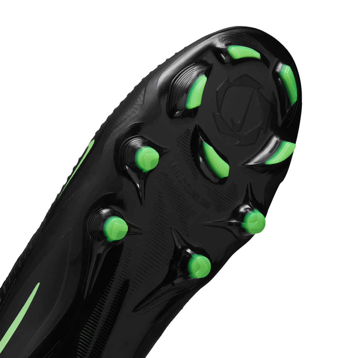 Nike Phantom 6 High Pro Firm-Ground Soccer Cleats- Black/Black/Illusion Green product image 3, provided for visual reference