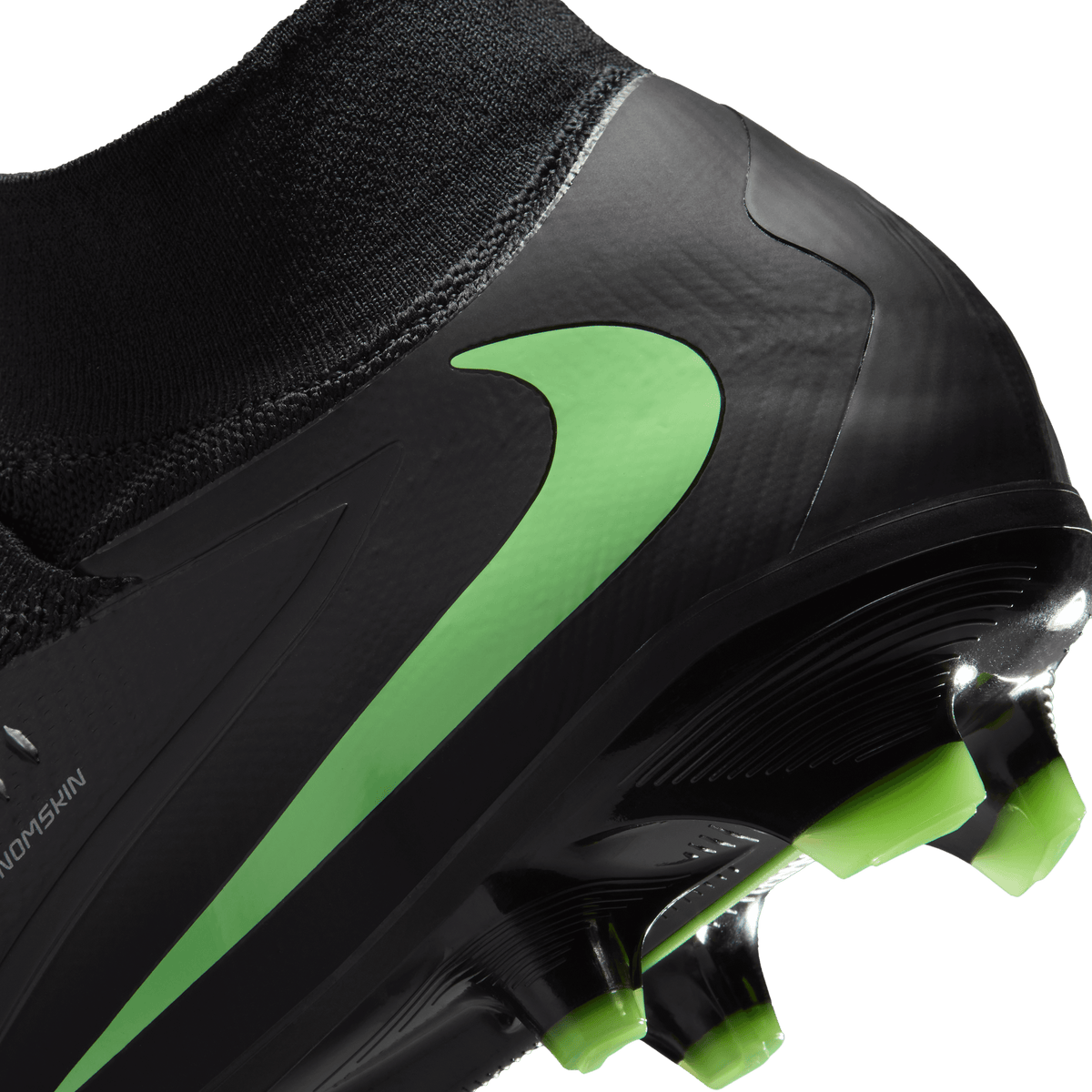 Nike Phantom 6 High Pro Firm-Ground Soccer Cleats- Black/Black/Illusion Green product image 2, provided for visual reference