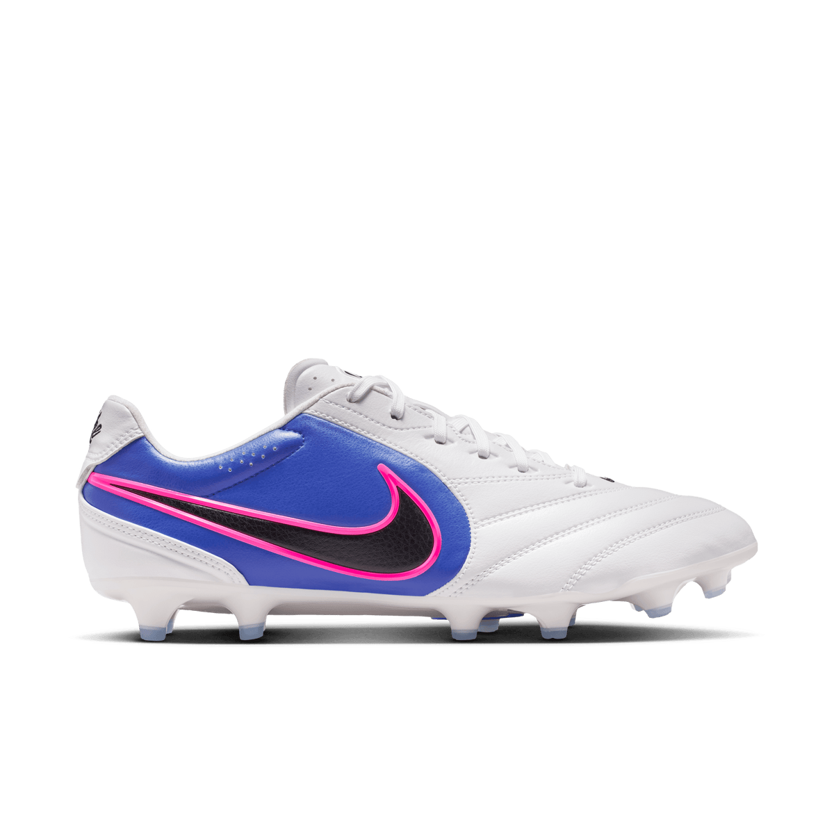 Nike Tiempo Ligera Pro FG-White/black-racer Blue-pink Blast product image 1, provided for visual reference and product