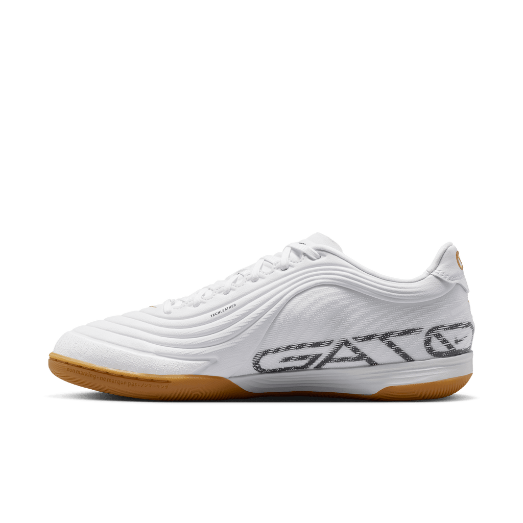 Nike Tiempo Reactgato Indoor/Court Low-Top Soccer Shoes - White/Metalic Gold product image 2, provided for visual reference