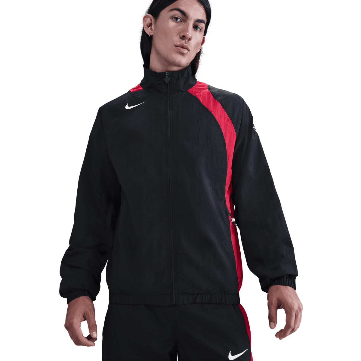 Nike Total 90 Men Repel Soccer Track Jacket-Black/Gym Red product image 1, provided for visual reference and product detail