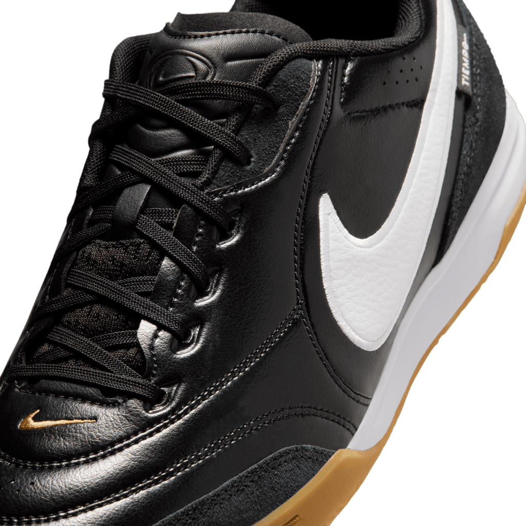 Nike Tiempo Streetgato PRM Indoor/Court Low-Top Soccer Shoes- BLACK/WHITE product image 4, provided for visual reference and