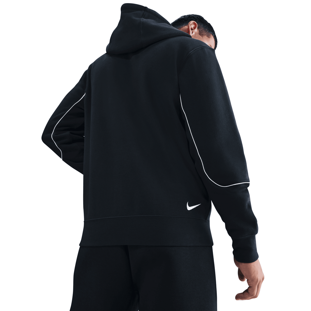 Nike Club Total 90 Men Soccer Pullover Hoodie-Black/White product image 4, provided for visual reference and product detail