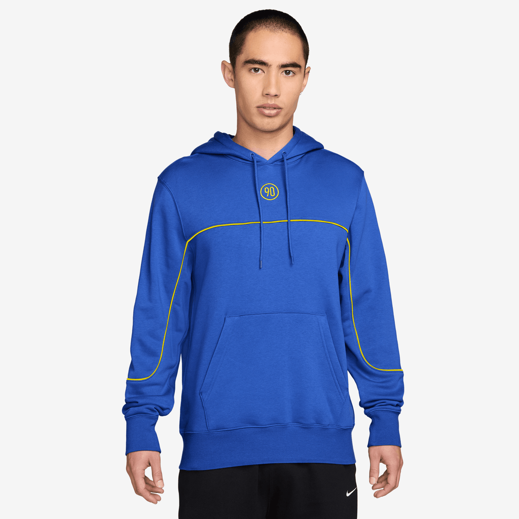 Nike Club Total 90 Men Soccer Pullover Hoodie-Game Royal/Lightening product image 1, provided for visual reference and