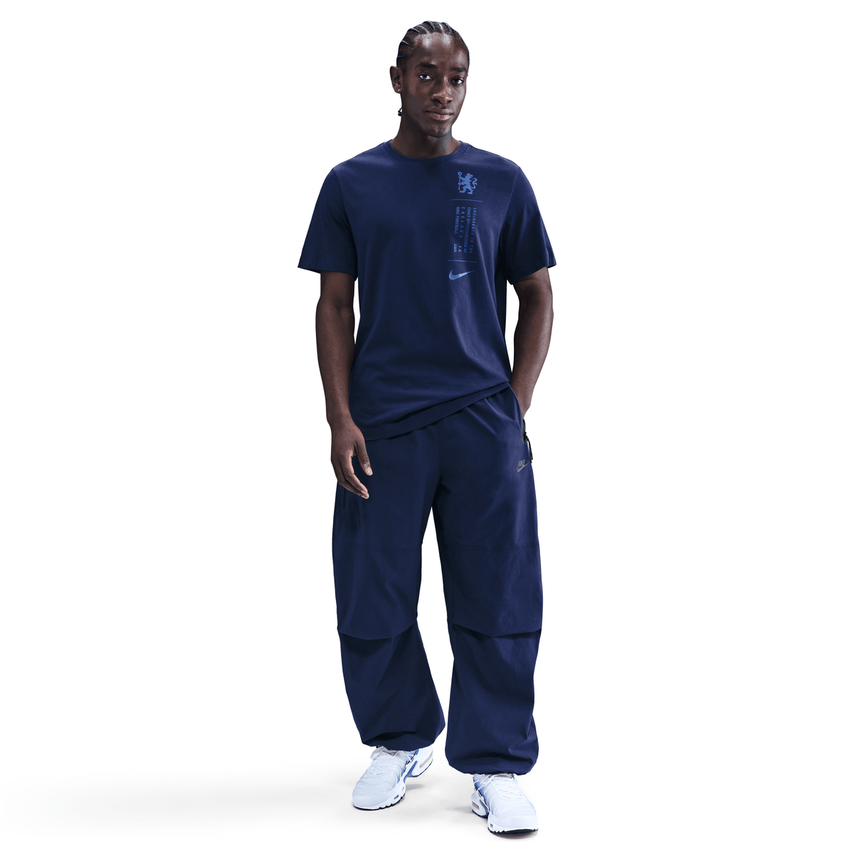 Nike Men Chelsea FC Men Nike Soccer T-Shirt-Navy product image 2, provided for visual reference and product detail review
