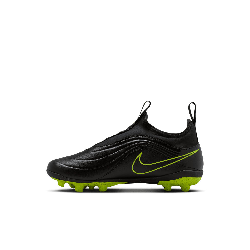 Nike Jr. Tiempo Maestro Club MG Low-Top Soccer Cleats- Black/Volt product image 2, provided for visual reference and product